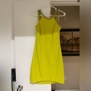 Yellow Dress with Chain neckline